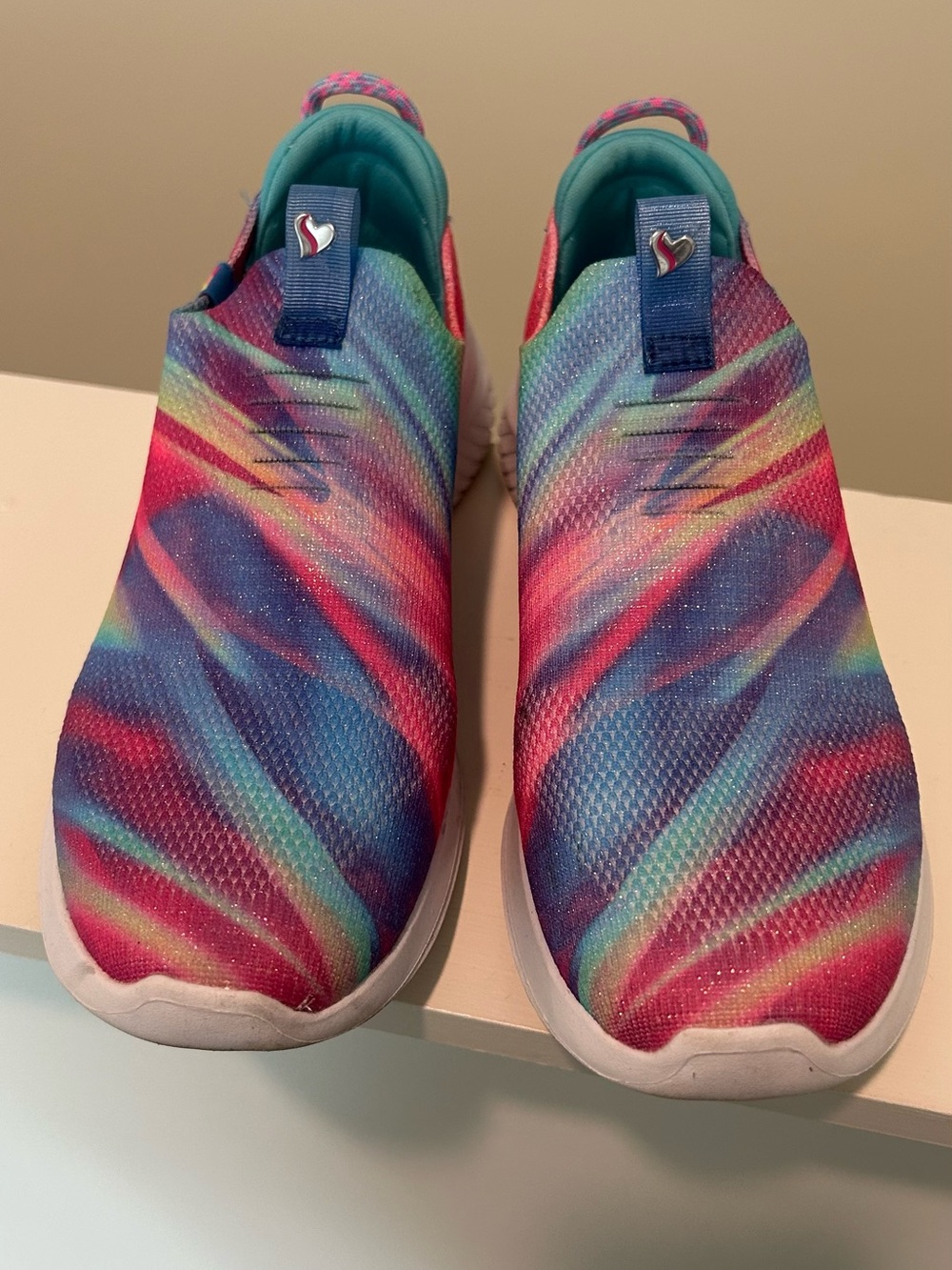 Kids Slip-On Athletic Shoes in Rainbow Tie-Dye kids size 4